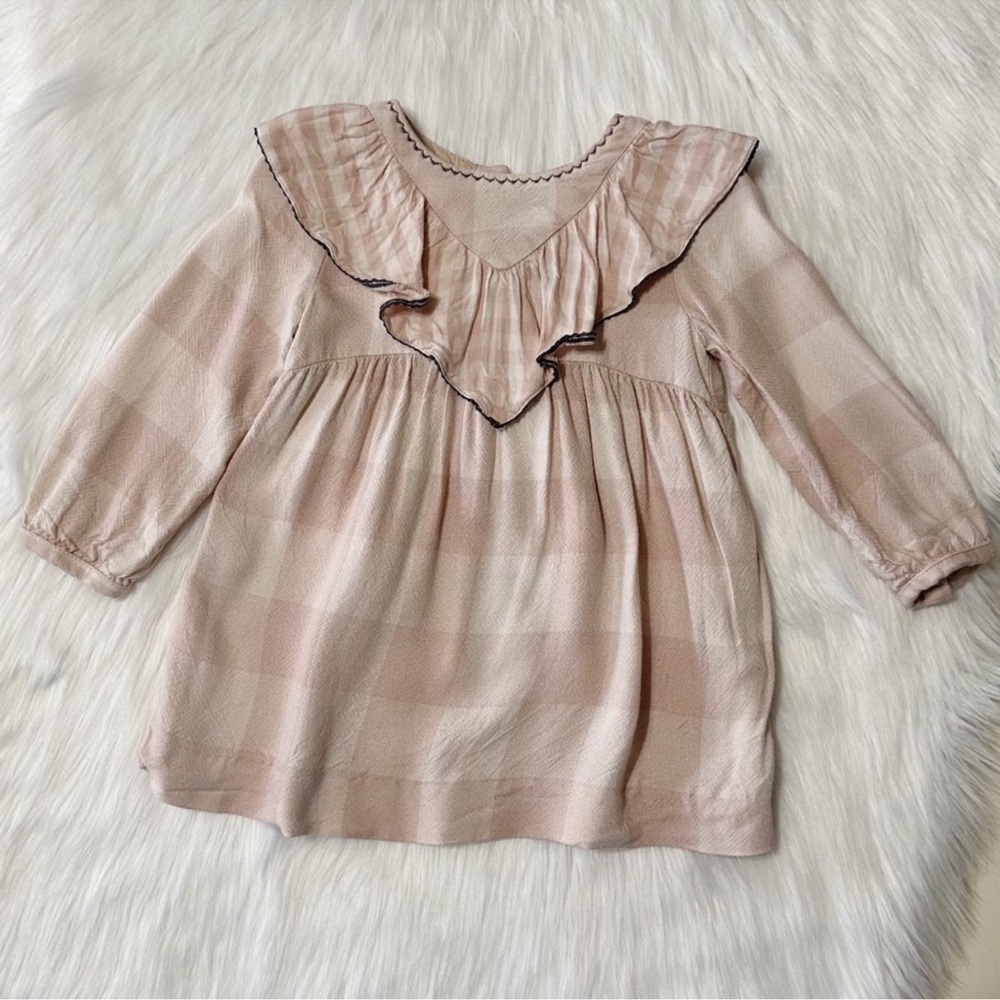 Zara Pink Plaid Ruffle Dress‎
